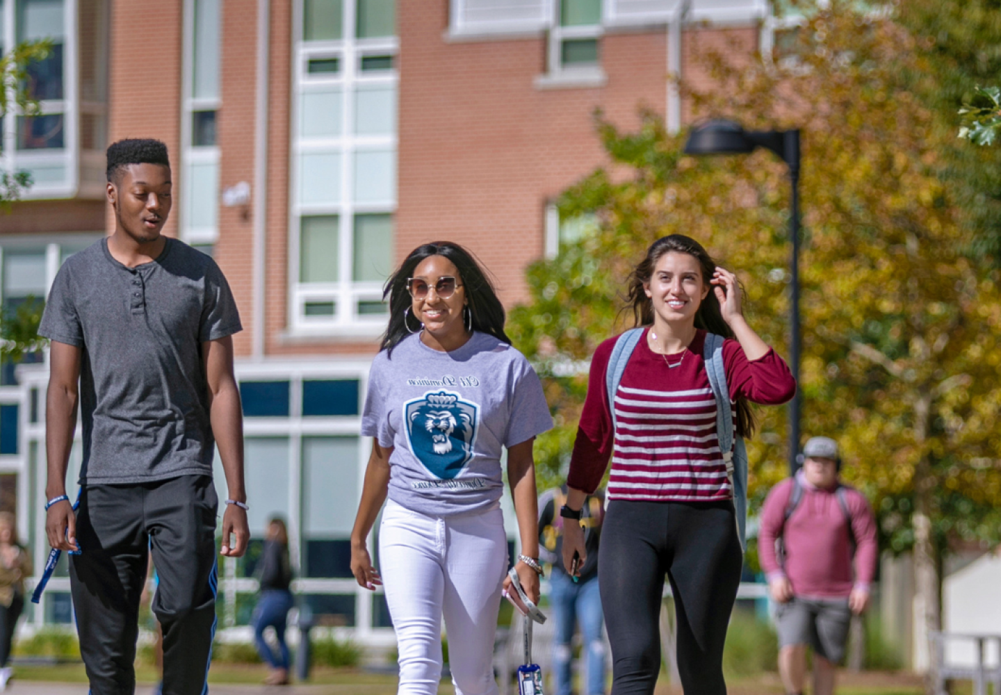 ODU students walking on campus